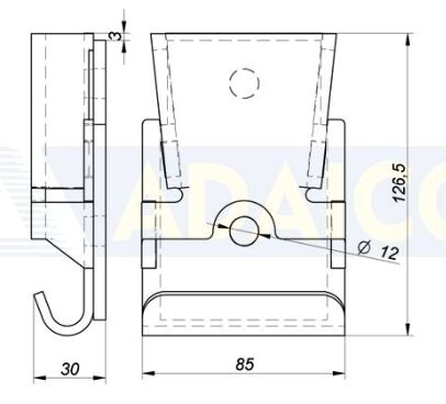 Rhiwa Quality CS pillar mounting - weld-on model - for CS pillar - EPD