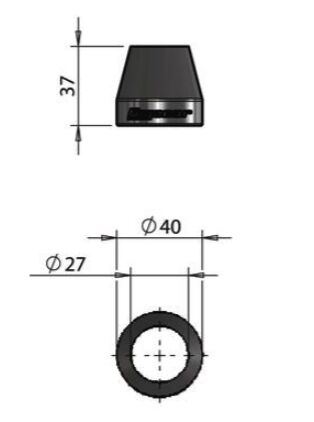 Pommier protective cover - for guide ring 1201732 - plastic