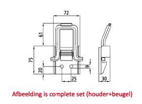 PWP trekanker houder - 2 ton - type pinguin - verzinkt