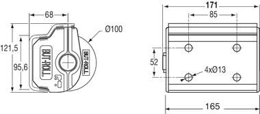 Pommier but-roll compleet - 1 rol van 130 mm - horizontaal