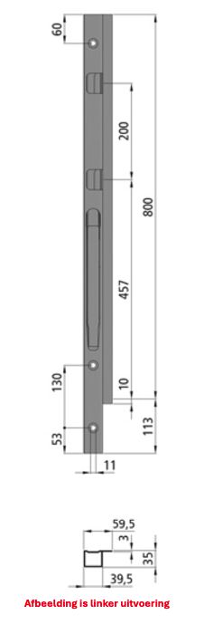 Kinnegrip k20 montage avant - 800 mm - à droite - version à vis - KTL