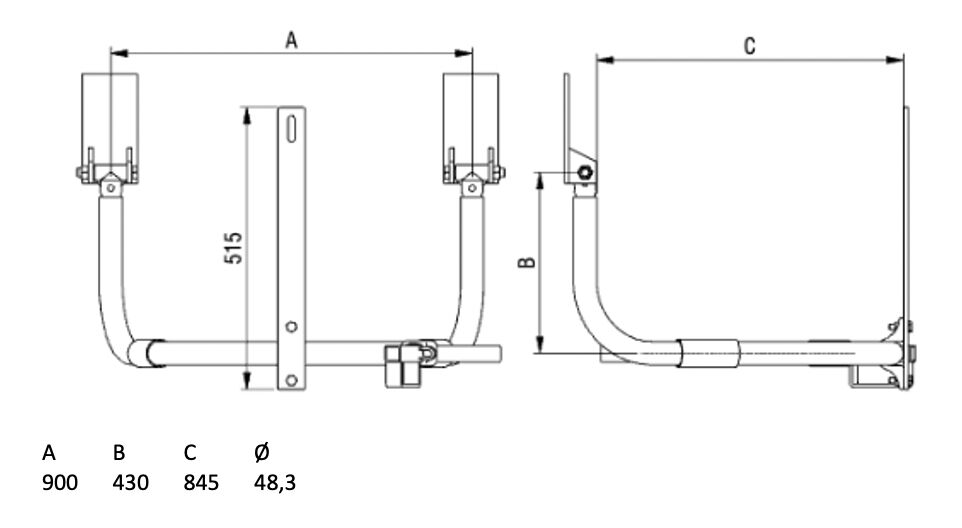 PWP spare tire carrier - for tire Ø1020-1090mm