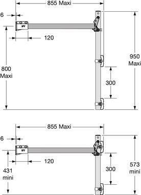 Pommier side protection support kit 950 mm high - foldable - galvanised