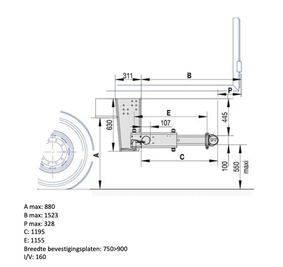Pommier bumper BAB - manual horizontal retractable - stroke 1195 mm - R58-02