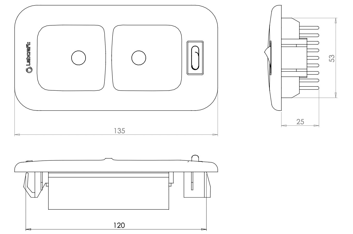 Labcraft led lighting Vanlite V40 - 10-32V - IP60 - 624 lumen - plug and play