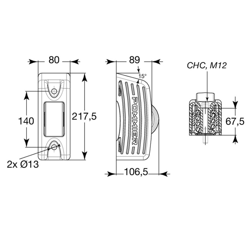 Pommier s-roll with 1 roll - vertical - galvanised