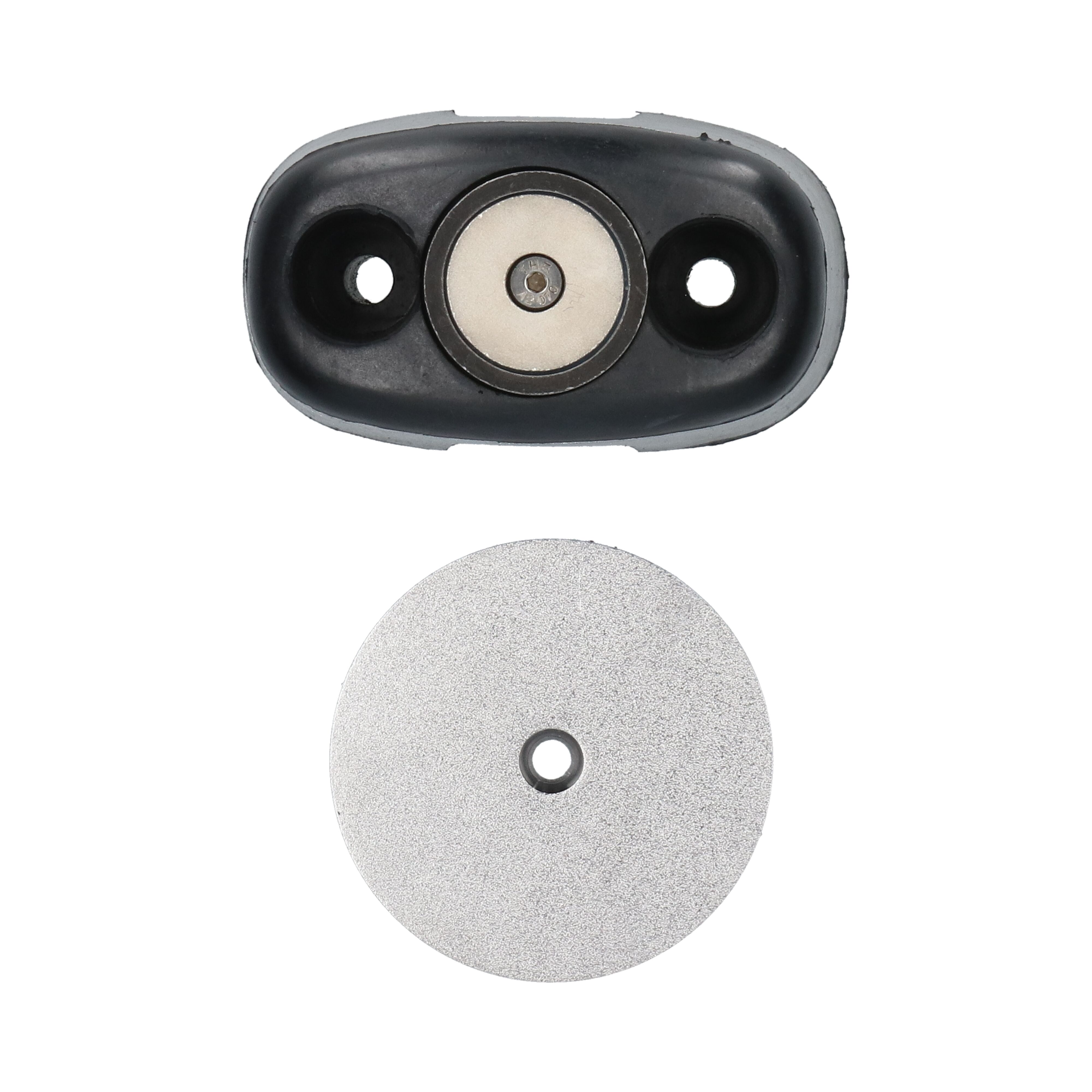 Pommier arrêt de porte avec aimant - pour fermeture en surface Ø 27 mm - caoutchouc