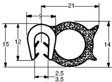 Pommier band clamp with ball - clamp range 2,5-3,5 mm - height 12 mm - roll 50 meter