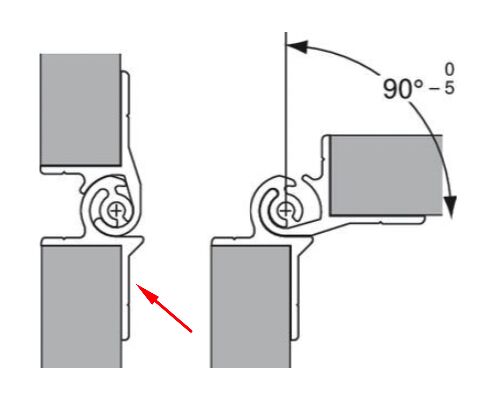 Pommier flap hinge flat - bottom - lenght 5000 mm - aluminum