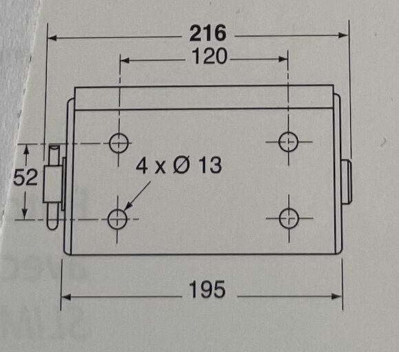 Pommier but-roll housing - for 2 rolls of 80 mm - horizontal