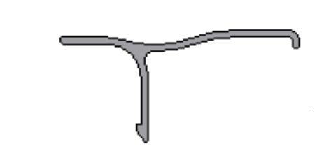 PWP profilé de porte - extérieur - 3093 mm - aluminium anodisé