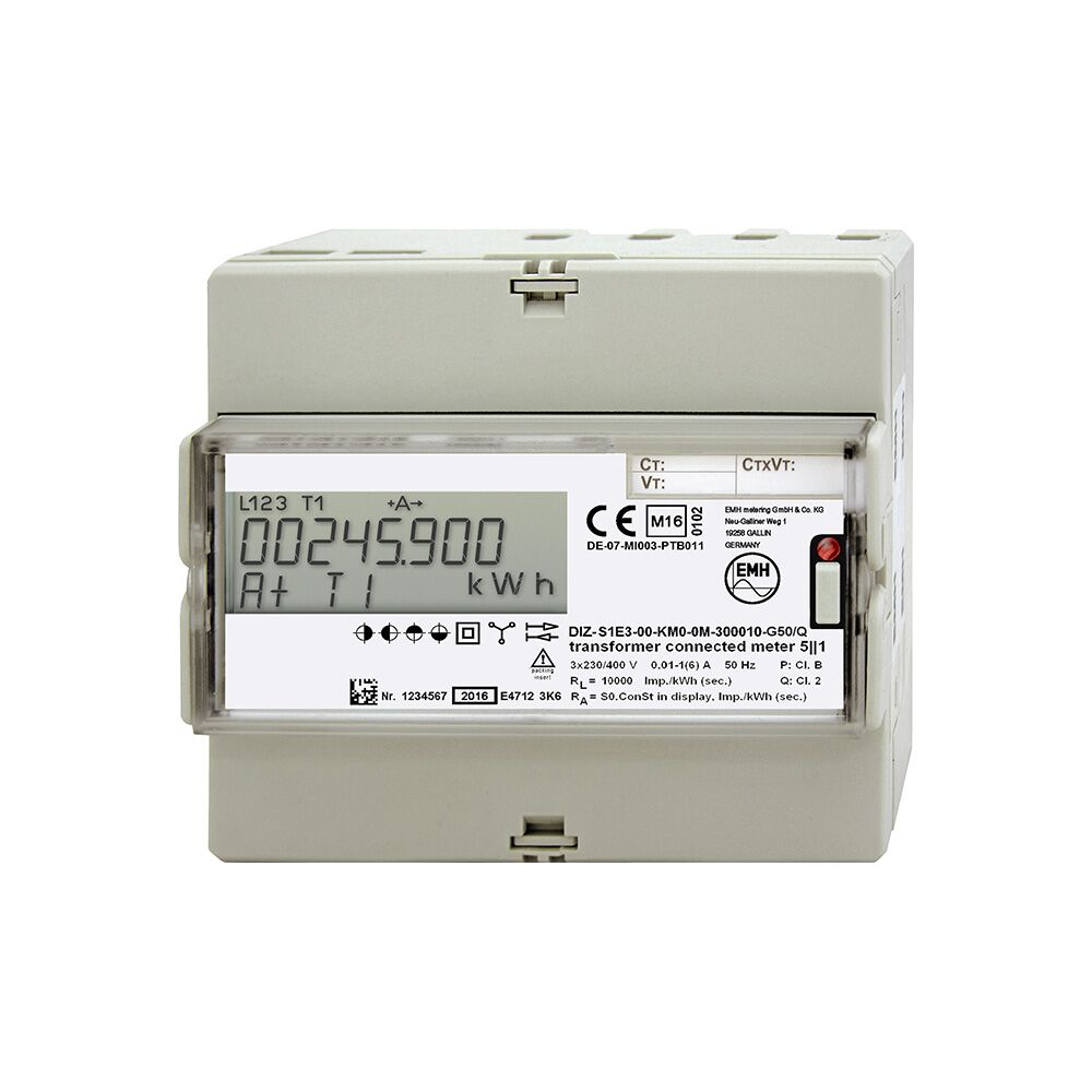 EMH Metering KWh-meter DIZ 3x230/400V 5-65A Modbus (0232200612), EMH ...