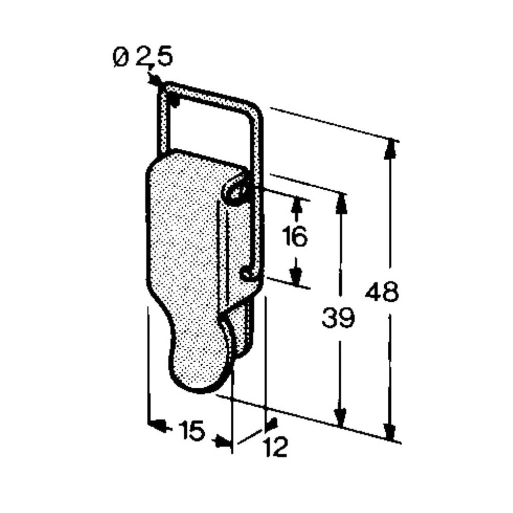 Pommier toggle latch - 48 x 15 mm - excl. hook - zinc-plated