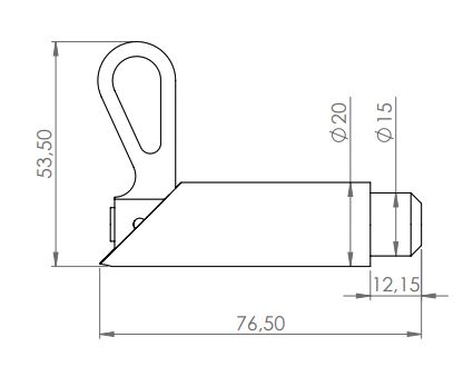 Rhiwa Quality verrou coulissant avec axe Ø 15 mm - modèle à inférieur - acier