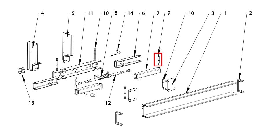 Pommier connection shaft 190 mm - for XPAND bumper - R58-02