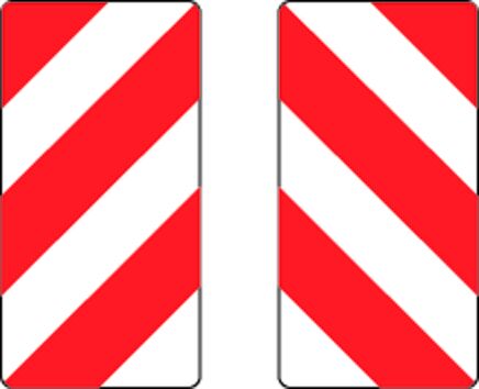 Rhiwa Quality lengte/breedte markeringsbord - 282 x 564 mm - dubbelzijdig - klasse 2