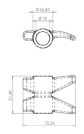 Pommier locking gear clasp - for substructure locking Ø 18 mm - zinc-plated