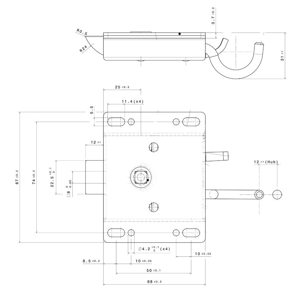 Rhiwa Quality external lock - with flange - 87 x 68 mm - with nternal unlocking mechanism