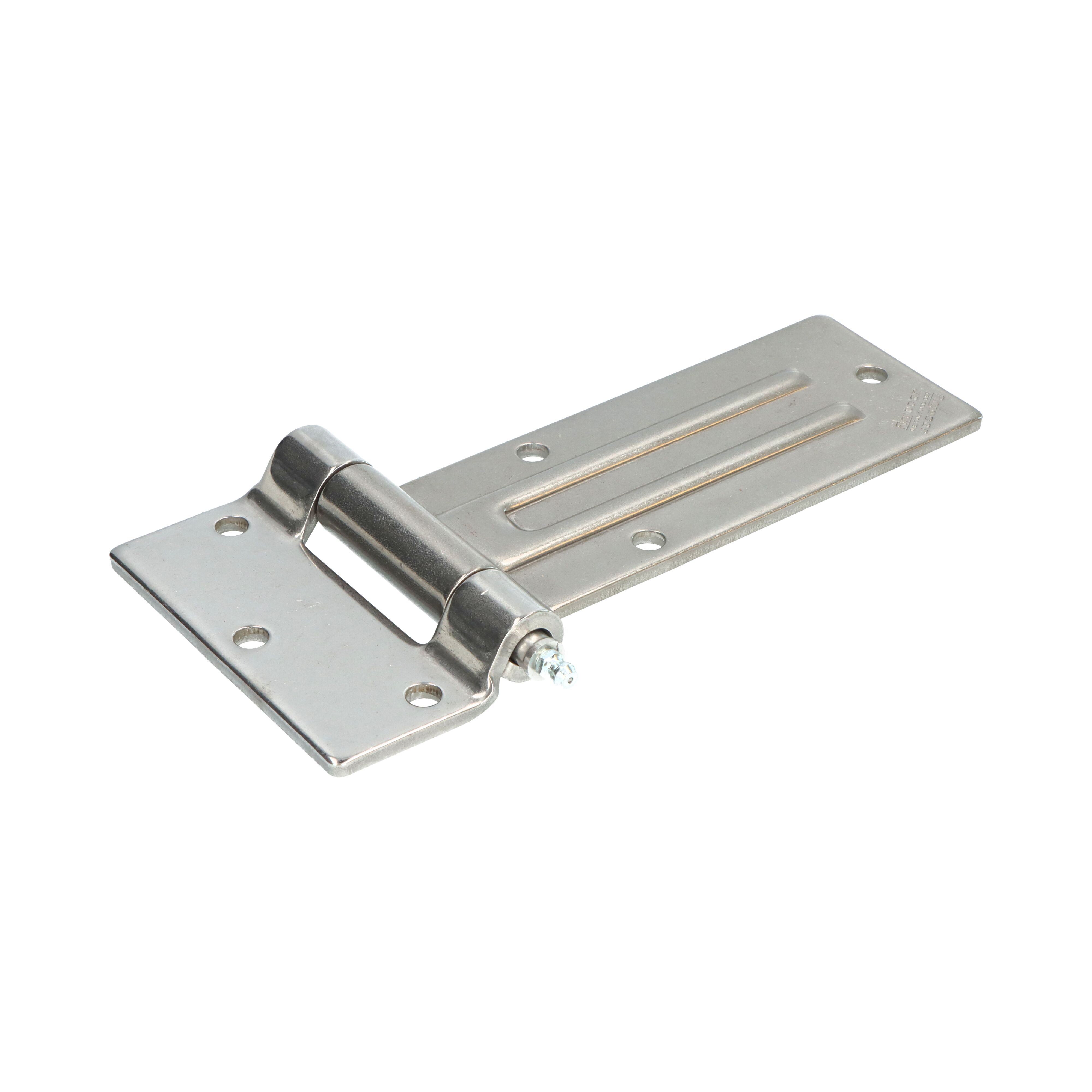 Pommier zijdeurscharnier vlak 165 mm - uitneembare pen met smeernippel
