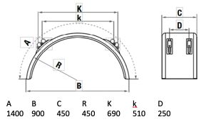 LAGO mudguard Wheelmate Pro - 450 x 900 mm (WxSp)