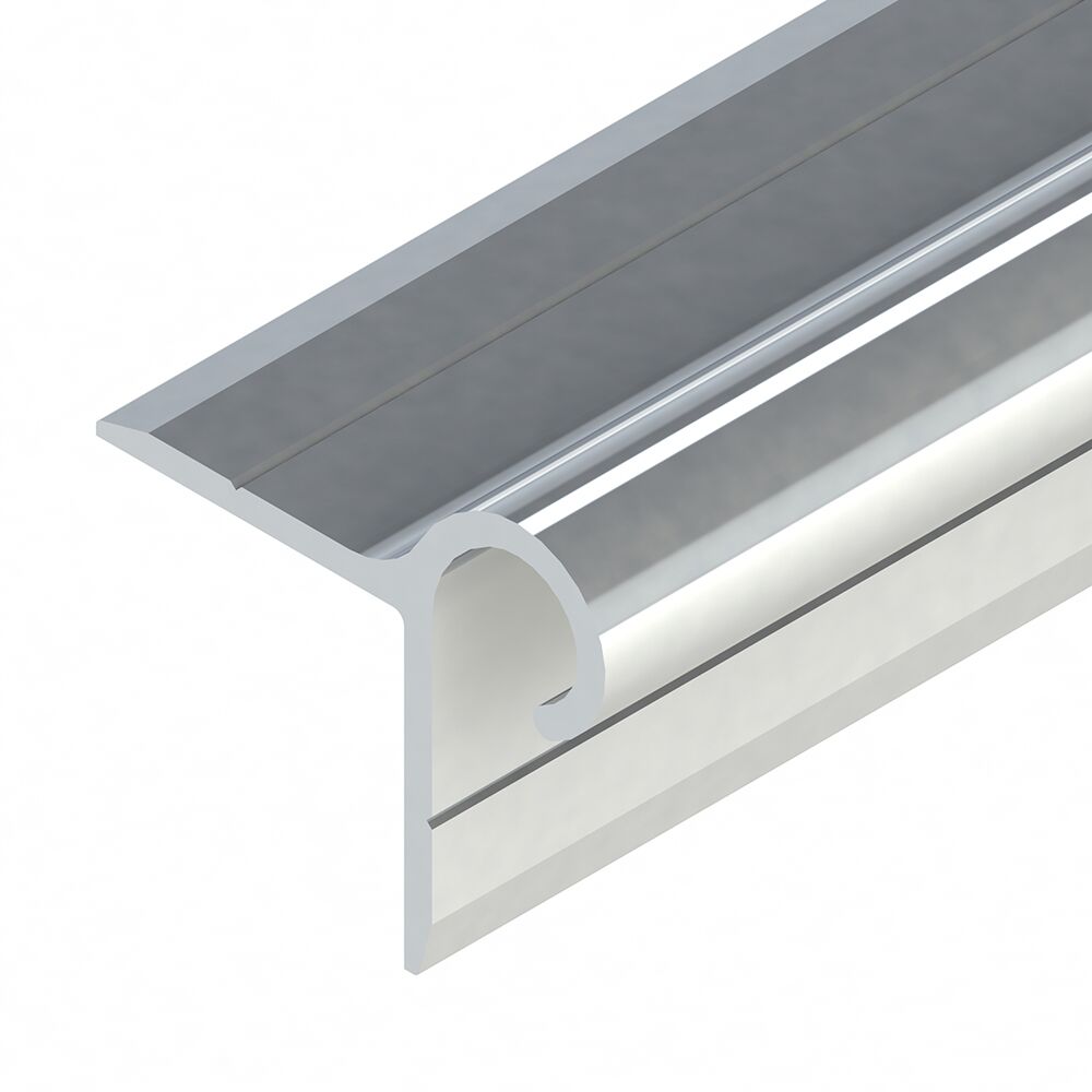 Pommier klepprofielscharnier - onder - 5000 mm lang - aluminium