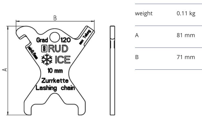 RUD ICE-Lashing chain testing gauge IVSK-CURT-K-KPL-8
