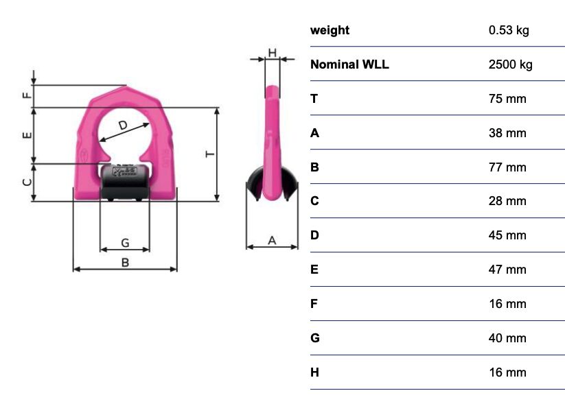 RUD VLBS - 2,5t - anneau de levage à souder sans ressort