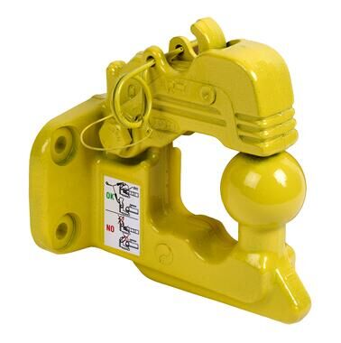 Pommier boulon à bille Ø 50 mm - avec verrouillage - 2 trous Ø 17 mm - 31 kN - jaune