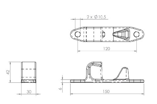 Pommier support de came - modèle PS3 - pour fermeture Ø 27 mm - galvanisé