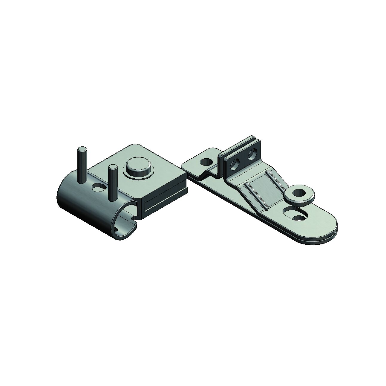 Pommier ensemble de support de poignée - pour fermeture Ø 22 mm - galvanisé