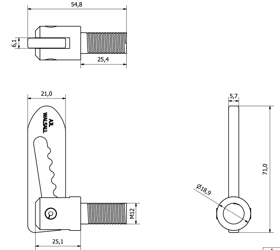 Rhiwa Quality tuimelsluiting - M12 x 25 mm - RVS