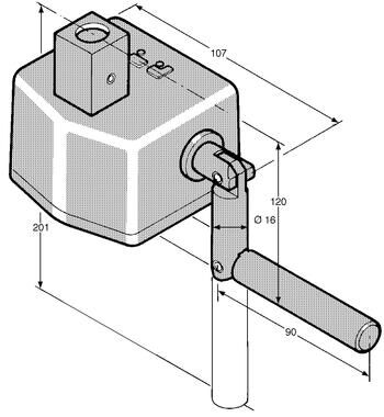 Pommier tension box - right - with crank handle - square connection