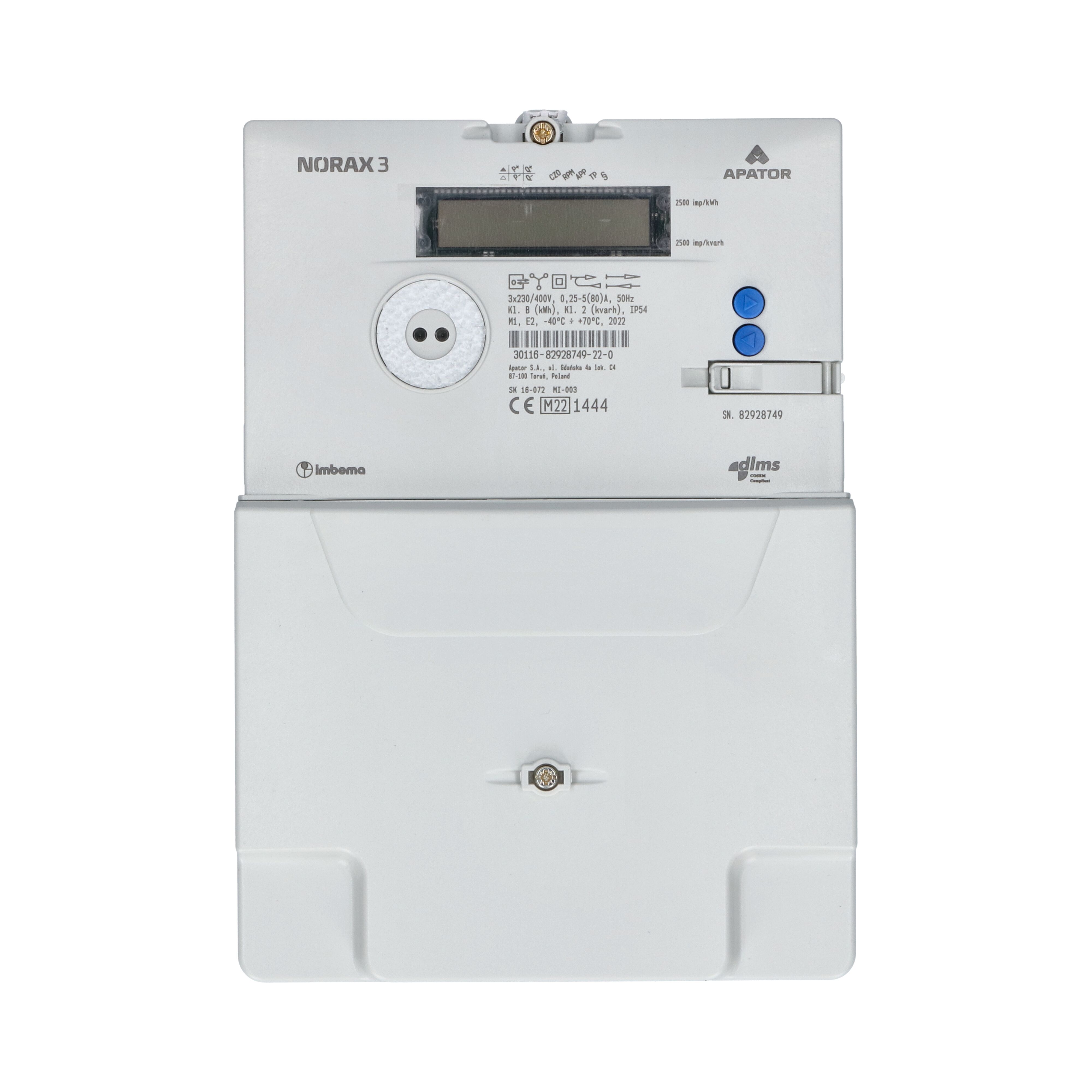 Apator kWh-meter Norax 3 3x230/400V 5-80A