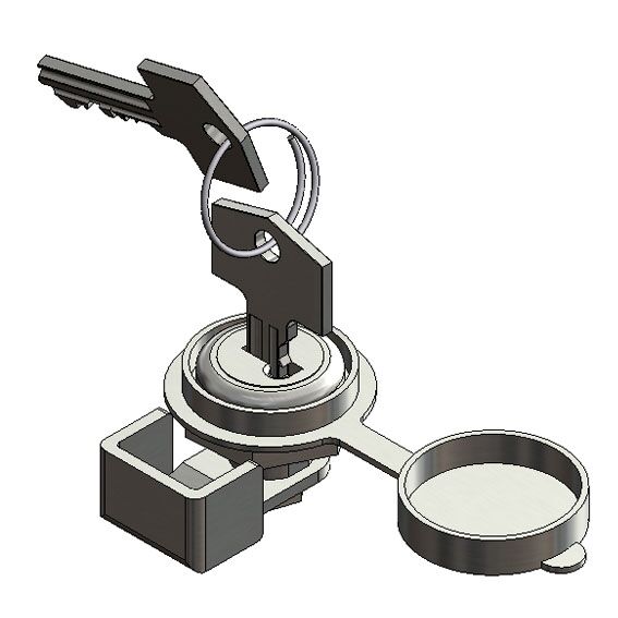Pommier cylindre à serrure - pour poignée Push Ø 27 mm - numéro de clé 3195