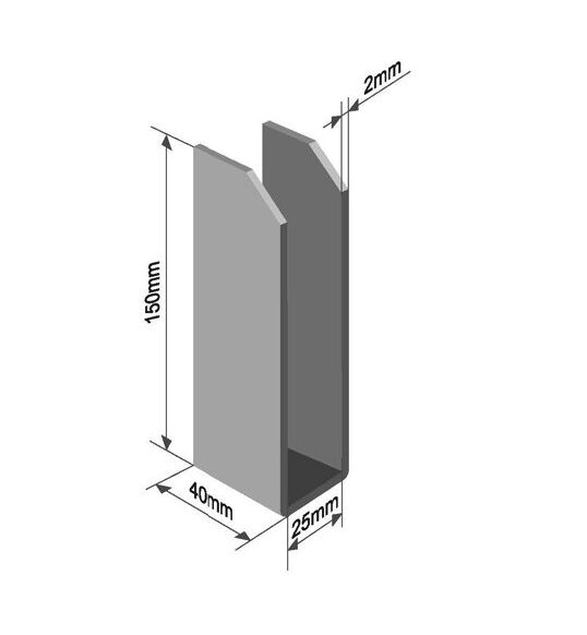 Rhiwa Quality board bracket - open - 25 mm inside - steel