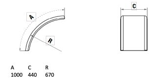 LAGO spatschild Wheelmate - 440 x 1000 x 670 mm (BxLxR)