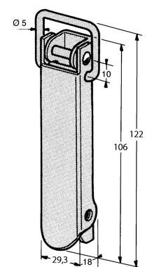 Pommier toggle latch - 106 x 29 mm - excl. hook - zinc-plated