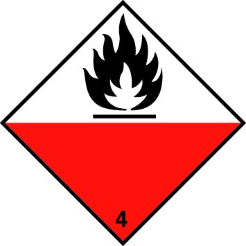 Rhiwa Quality gevarensticker - spontaan brandbare materialen - klasse 4.2
