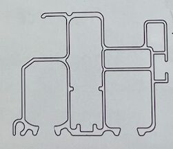 Pommier roof rail - right - 9500 mm - aluminum