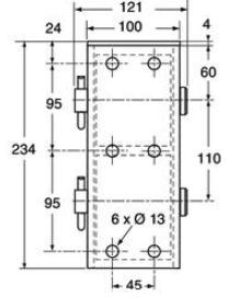 Pommier but-roll housing - for 2 rolls of 80 mm - vERTical