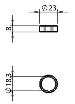Pommier afstands bus - boven - voor Ø 18 mm onderbouwsluiting 1201120 - verzinkt