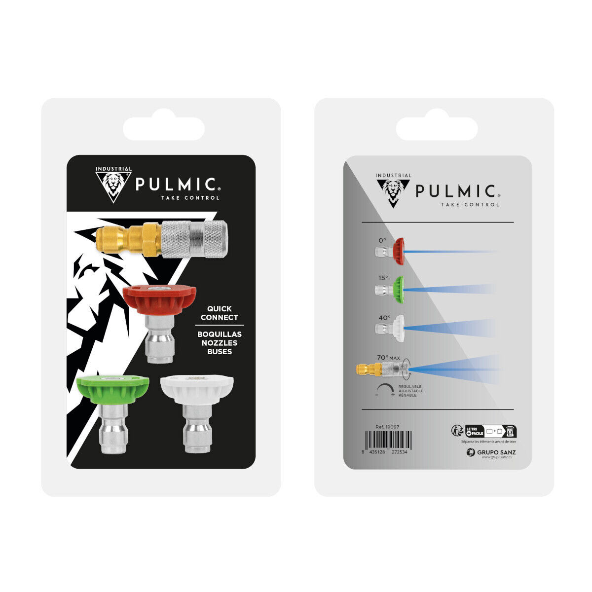 Pulmic nozzle set - voor Industrial 15 en 35 - quick connect system