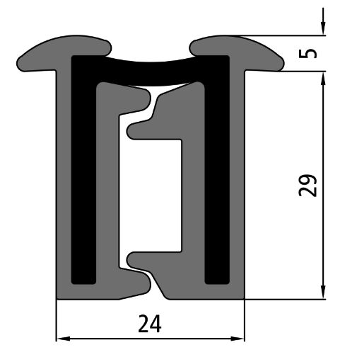 Rhiwa Quality alurub hinge 29/4000 mm - 180°
