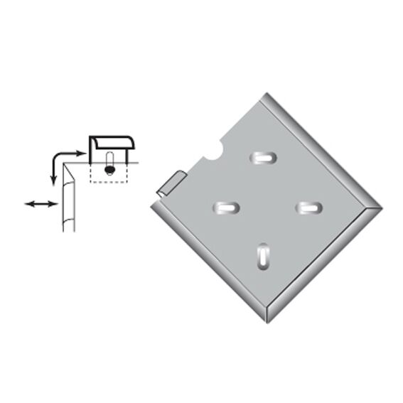 Rhiwa Quality plaathouder - 300 x 300 mm - met 1 vergrendelclip - RVS