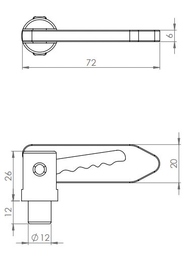Rhiwa Quality tumbler lock - weld-on - stainless steel