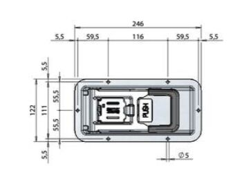 Pommier internal locking Ø 16 mm - Mini-push - depth 25,5 mm - stainless steel