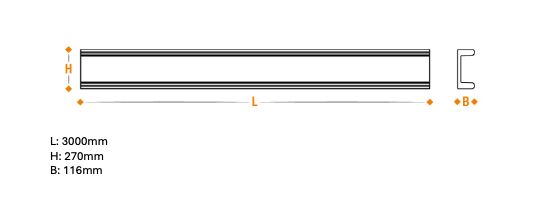 Takler bumper 3000 mm - aluminum