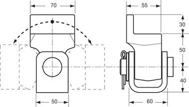 Pommier kipper hinge - steel