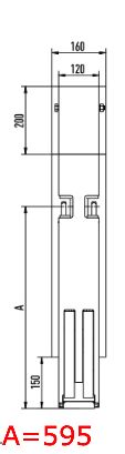 Rhiwa Quality middenrong - 600 mm - met topstuk - KTL
