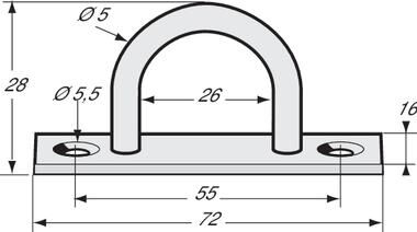 Pommier eye semicircular - height external 28 mm - zinc-plated - per 100 pieces